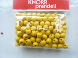 6010 615 - 125 stuks houten kralen van 6mm geel