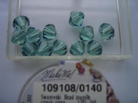 109108/140 - 12 x swarovski 8mm erinite groen