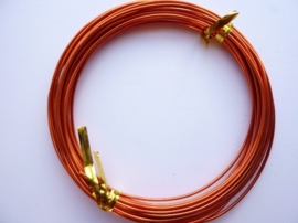 6 meter aluminiumdraad (Wire&Wire draad) van 1.5 mm dik donker oranje