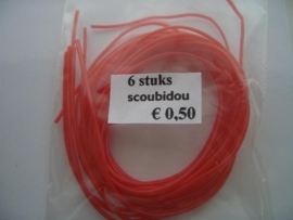 200 - Scoubidou touwtjes 6 stuks rood