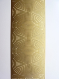 ST.1145- sticker met ovalen goud 10x20cm