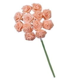6547 200- 12 stuks roosjes van 10cm lang en 1.5cm breed zalm