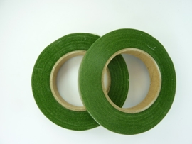 12273/7301- rol ouderwetse topkwaliteit bloemencrepeband  midden groen van 13mm breed