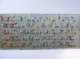 st1061- stickervel tekst gezegende kerstteksten multicolor