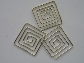 metalen tussenstuk clip vierkant 25x25 mm. goud