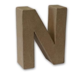 1929 3114- stevige decoratie letter van papier mache - 3D letter N