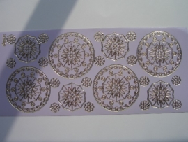 st746- stickervel met bloem ornamenten licht lila 10x20cm