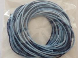 2290534- 3 rollen waxcord mix in blauw/l.blauw kleuren van 1mm dik en 1.70 meter lang