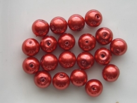 2230- 20 x glasparels 8mm rood