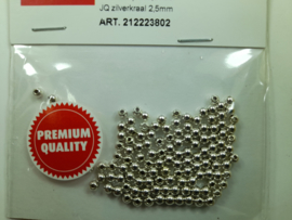 2223 802 - 120 stuks wax parels van 2.5 mm. - zilver -premium kwaliteit