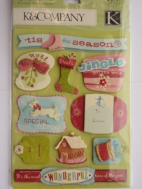 5667- K&Co chipboards kerst - Brenda Walten 11.5x15cm