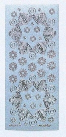 St752- Leane vlok stickers parelmoer blauw zilver 10x23cm - 1210011/2424