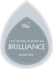 132019/1093- brilliance stempelkussen dew drops starlight silver 3.5x5cm