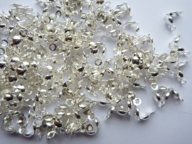 CN248.200- 200 x dichte stevige grote kalotten zilver 7.5mm lang 4mm dik - SUPERLAGE PRIJS!