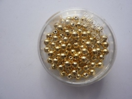 80 x ronde waxparels 4mm goud  - 6065 767