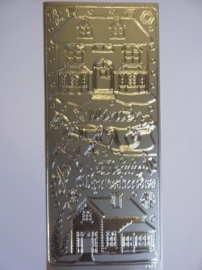 st1081- stickervel zilver met kerstafbeeldingen en tekst 10x20cm
