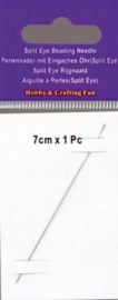 490300/0005- Split/eye rijgnaald van 7 cm. lang - big eye