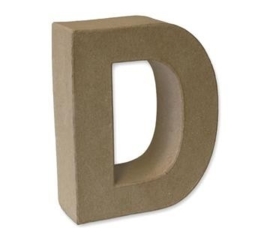 1929 3104- stevige decoratie letter van papier mache - 3D letter D