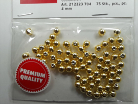 2223 704 - 75 stuks wax parels van 4 mm. - goud - premium kwaliteit