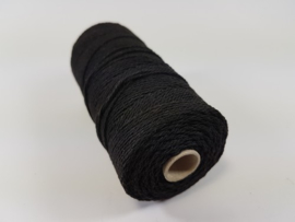CE890030/1603- 110 mtr katoen macramé touw spoel 1.5mm 100grs - zwart