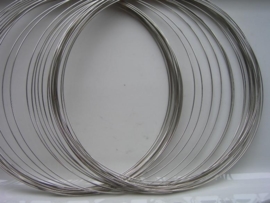 Memory Wire spiraaldraad voor nekring ca. 35 wikkels van 0.6mm dik staalkleur - 117463/1002