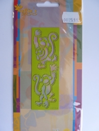 0002511- Nellie`s Zoo embossing mal aapjes 12x4cm OPRUIMING