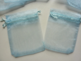 10 x organza zakjes van 7.5x9.5cm babyblauw - SUPERLAGE PRIJS!