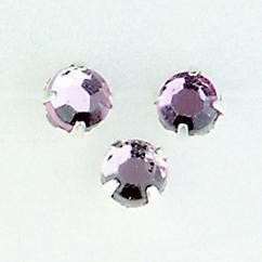 107007/0004- 12 stuks glazen rijg/naai strass steentjes 7mm rond kristal amethyst