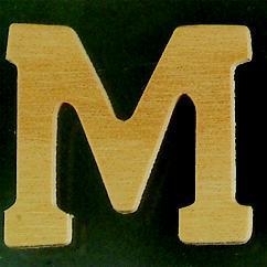 8735 619- 4cm houten letter M