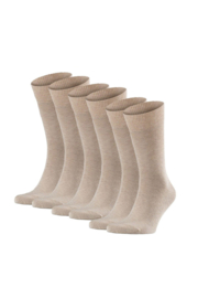 Heren sokken Falke happy 6-paar beige