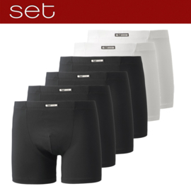 Boxershorts microvezel SET  4 zwart + 2 wit