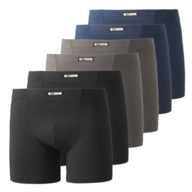 Boxershorts microvezel SET 2 x D.grijs 2 x D.blauw 2 x zwart