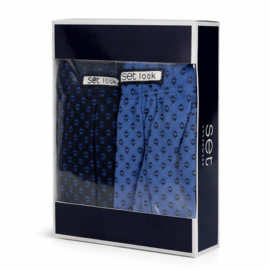 SET Boxershort Parentesis microvezel 2-pack blauw