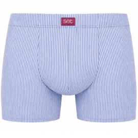 Boxershort stretch katoen Blauw-Grijs streep