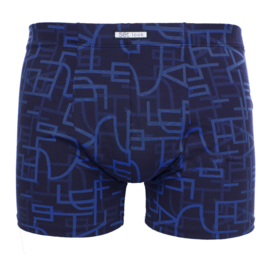 Boxershort microvezel 2-pack blauw en zwart met print