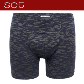 Boxershort microvezel Set Camouflage print groen-zwart