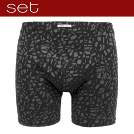 Boxershort microvezel Vlakjes print grijs