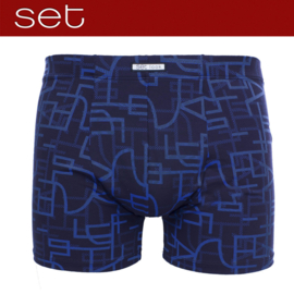 Boxershort microvezel SET straat blauw