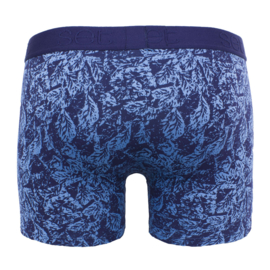 Boxershort microvezel 248 bladeren zwart/blauw korter pijpjes