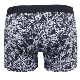 Boxershort microvezel Leafs print zwart