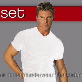 Shirt merk `SET` microvezel 304 wit  zijde-achtig V hals