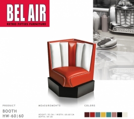 Bel Air 50ies diner corner booth / RED