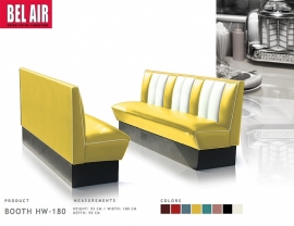 Bel Air retro furniture Diner booth HW-180 fifties, Yellow