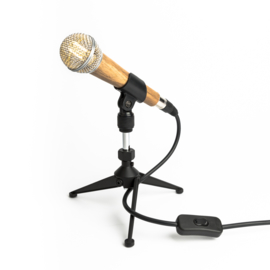 Microphone Tafellamp Shure SM58 Wooden Silver