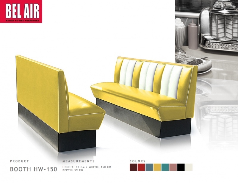 Vintage diner booth HW150 - Yellow