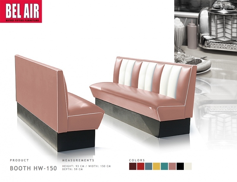 Amerikaanse Diner Booth HW-150 dusty rose