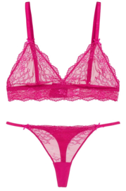Daily lace SET (bralette en string)  in ocean S of fuchsia M