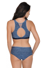 Miss Sporty sporttop zonder beugel in zwart of blauw 40/42