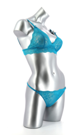 Daily lace SET (bralette en string)  in ocean S of fuchsia M