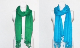 Pashmina shawl groen of turkoois